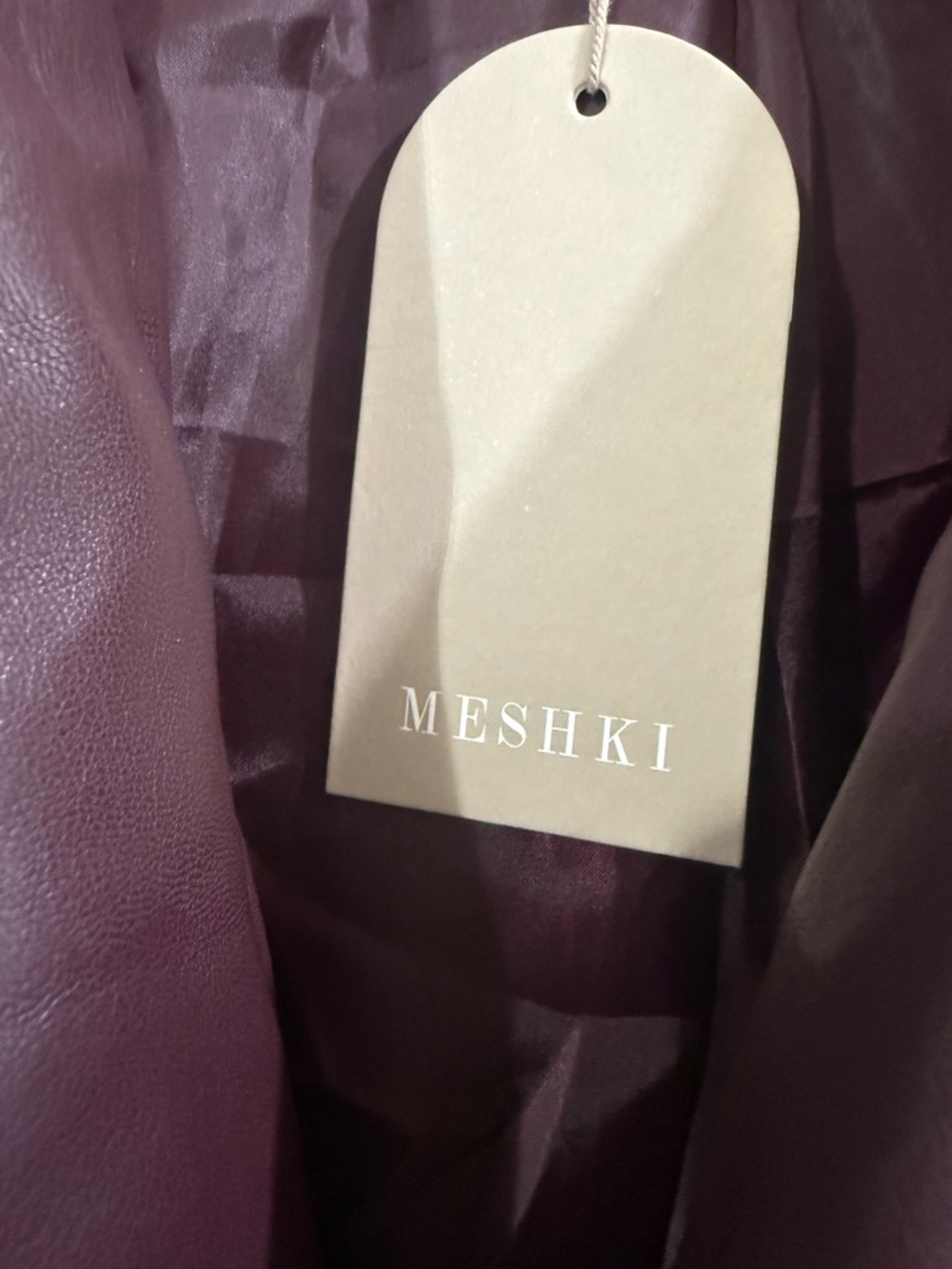 Meshki Plum Cropped Leather Moto Jacket - Picture 3 of 6